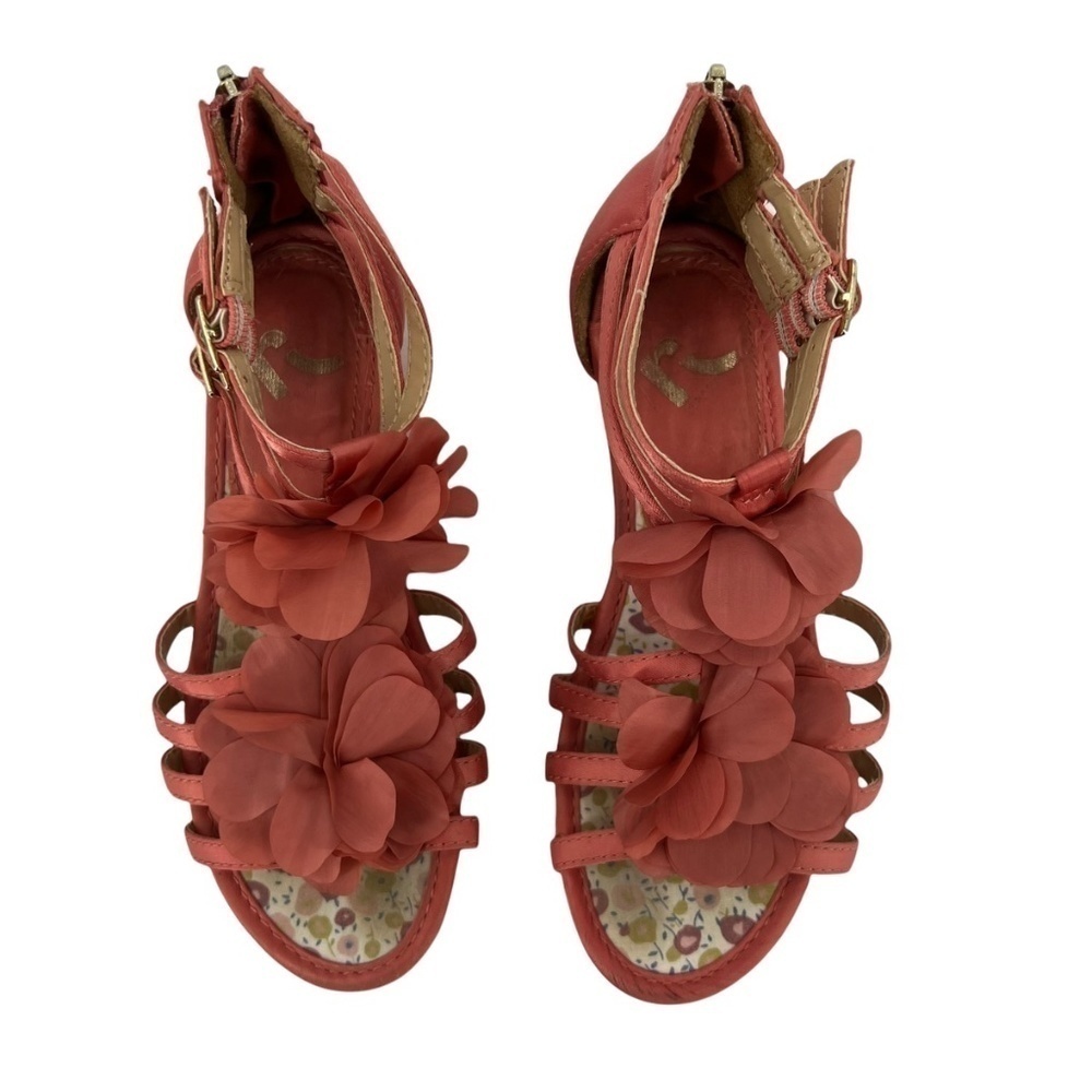 Report Pink Gladiator Wedge Sandals Size 7 Girls